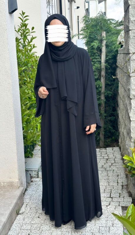 Neval Şifon Abaya 3 parça